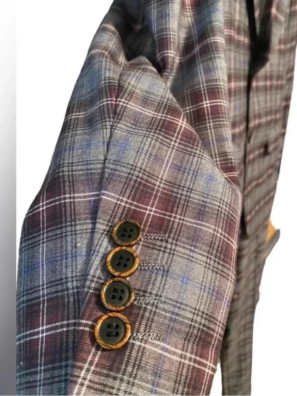 Men’s Bespoke Tazzio Skinny Fit Plaid Two Piece Suit